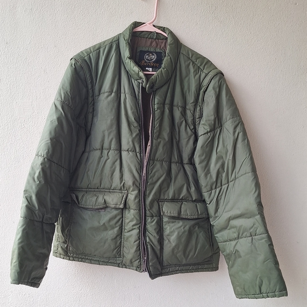 Aberdeen Full Zip Waterproof Green Olive Puffer Coat Size XL - Picture 2 of 10